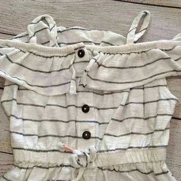 White Black Stripe Jumpsuit - Picture 3 of 4